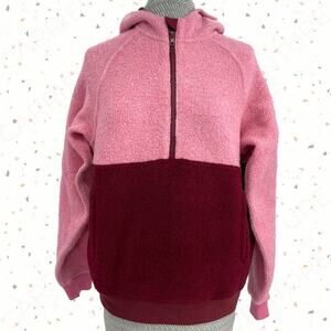 Outdoor Voices Megafleece Maroon Pink Colorblock Gorpcore Zip Fleece Jacket S